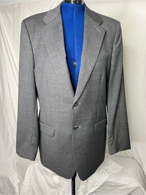 Express Men's Gray Notch-Lapel Two-Button Sport Coat